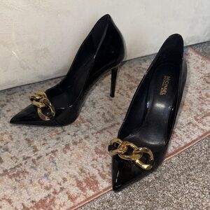 Michael Kors Black Heels with Gold Accent